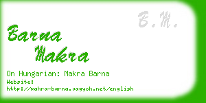 barna makra business card